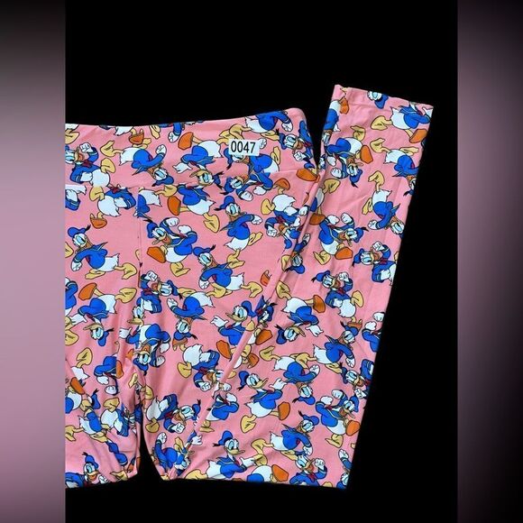 LuLaRoe Womens TC Pink Disney’s Donald Duck Ankle-Length Leggings Adult XL Comfy - Picture 11 of 15